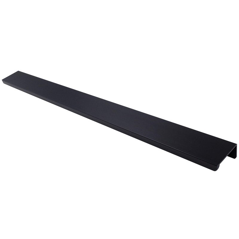 Jetland Cabinets Drawers Edge Pulls - 2-Pack, 14" Overall Length, Black, Concealed Tab Pulls for Kitchen Garage Cabinet Drawers, PW5018B356L - Image 1
